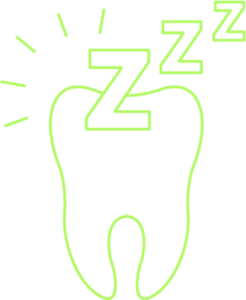 Icon eines schlafenden Zahns mit „Zzz“-Symbolen